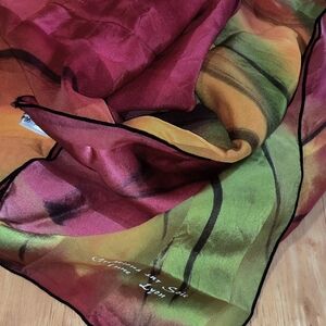 Chic Multicolor Silk Scarf by